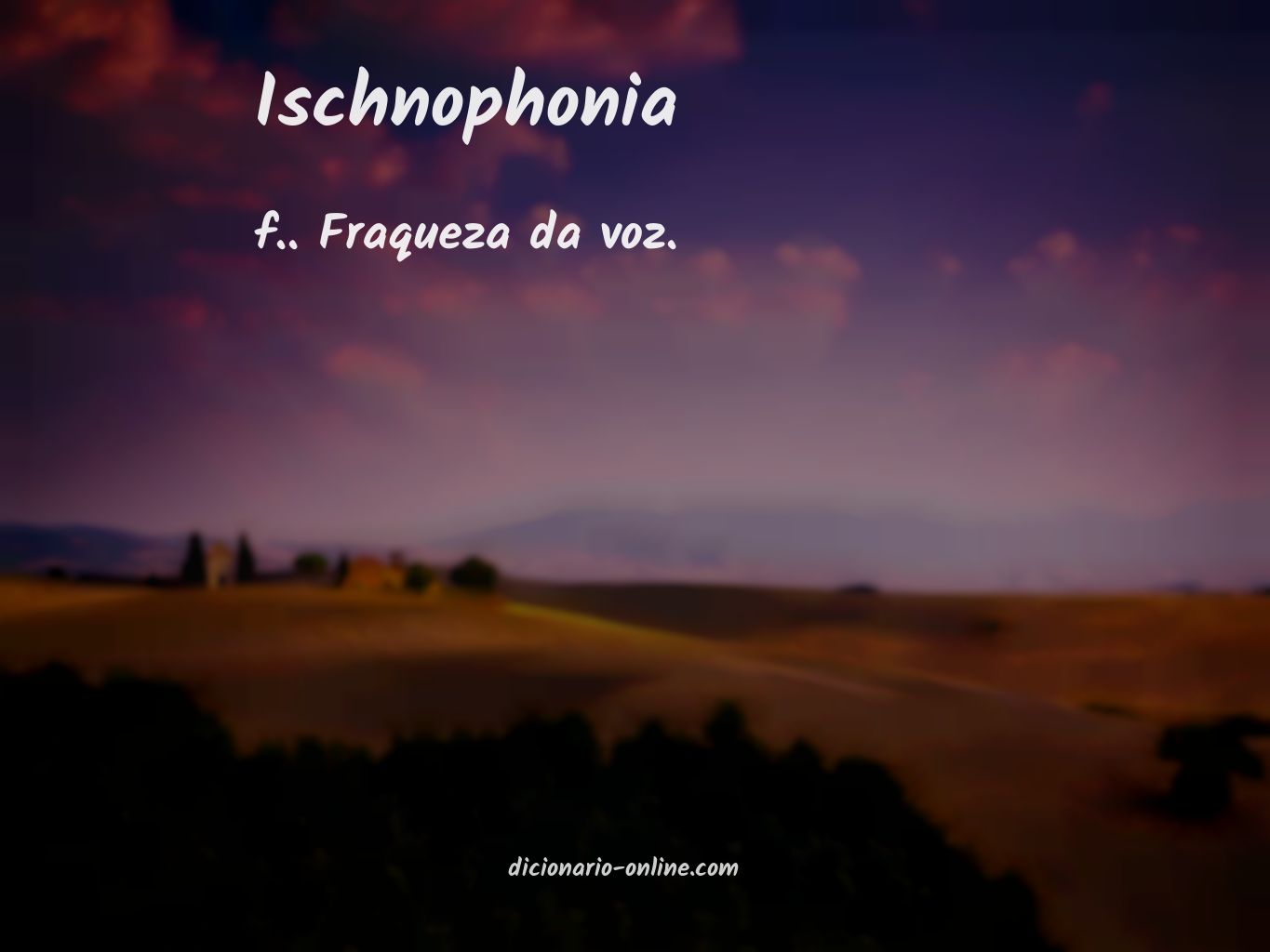 Significado de ischnophonia