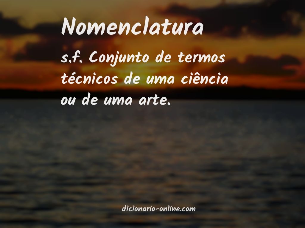 Significado de nomenclatura