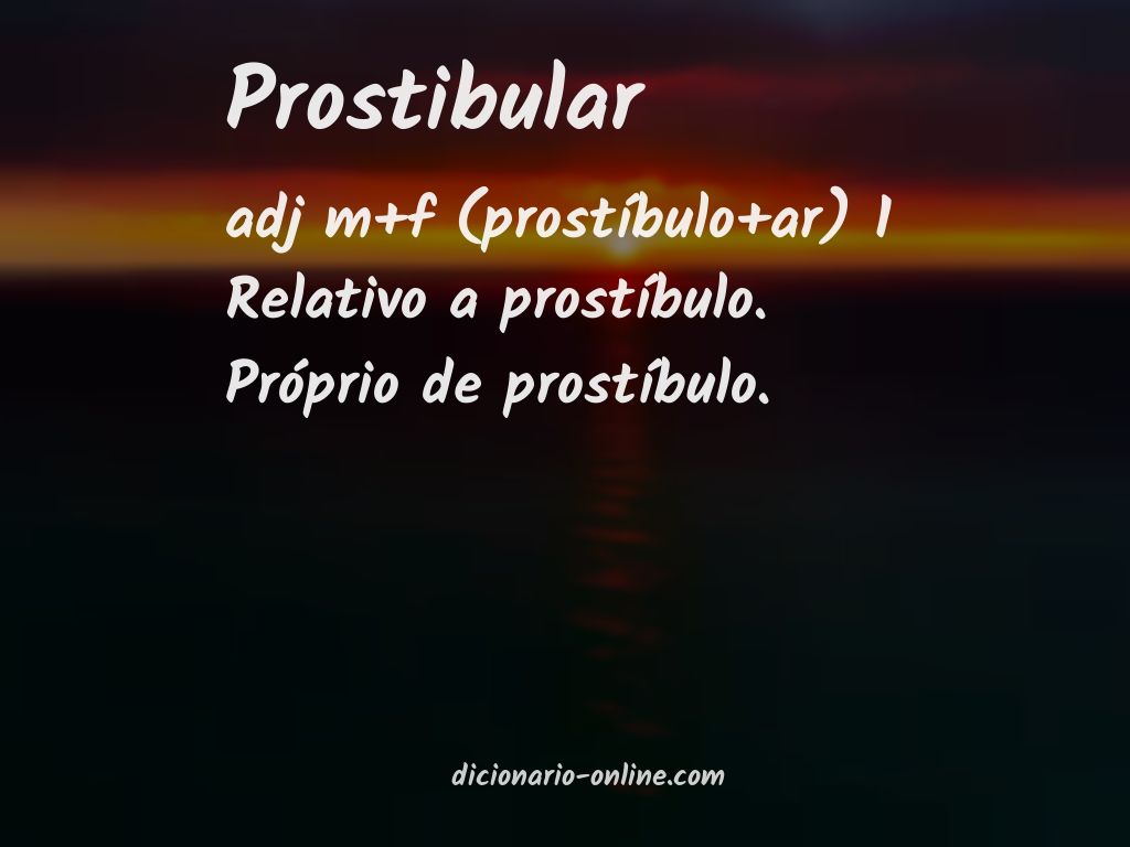 Significado de prostibular