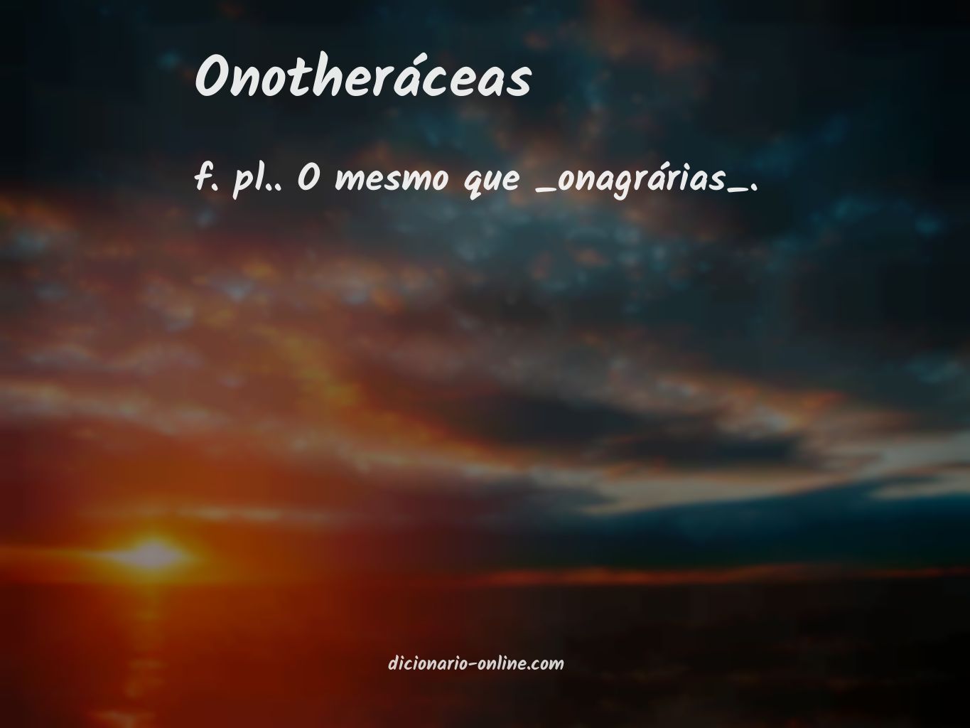 Significado de onotheráceas