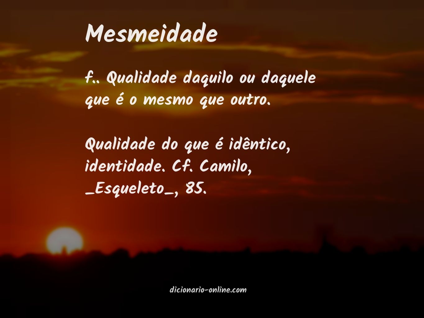 Significado de mesmeidade