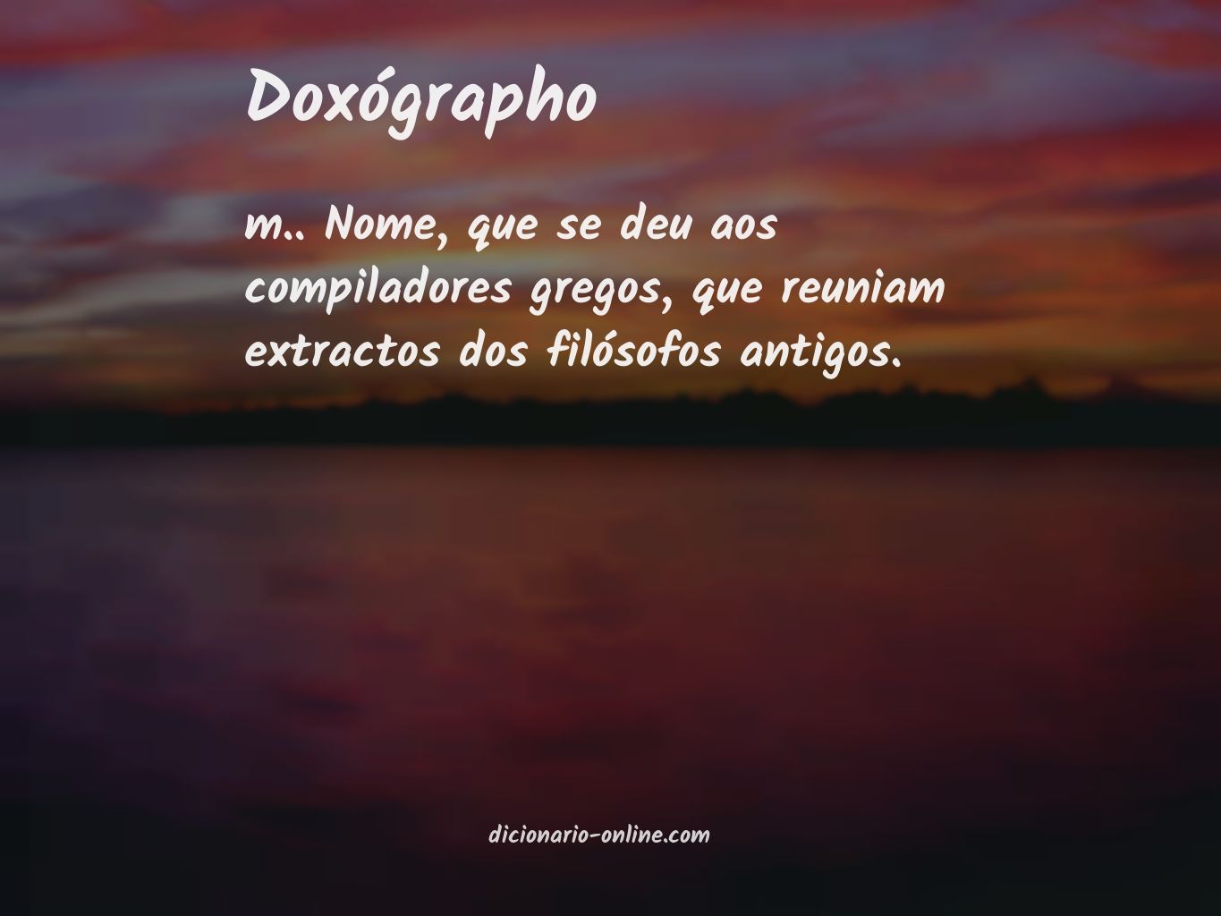 Significado de doxógrapho