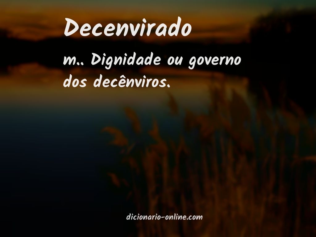 Significado de decenvirado