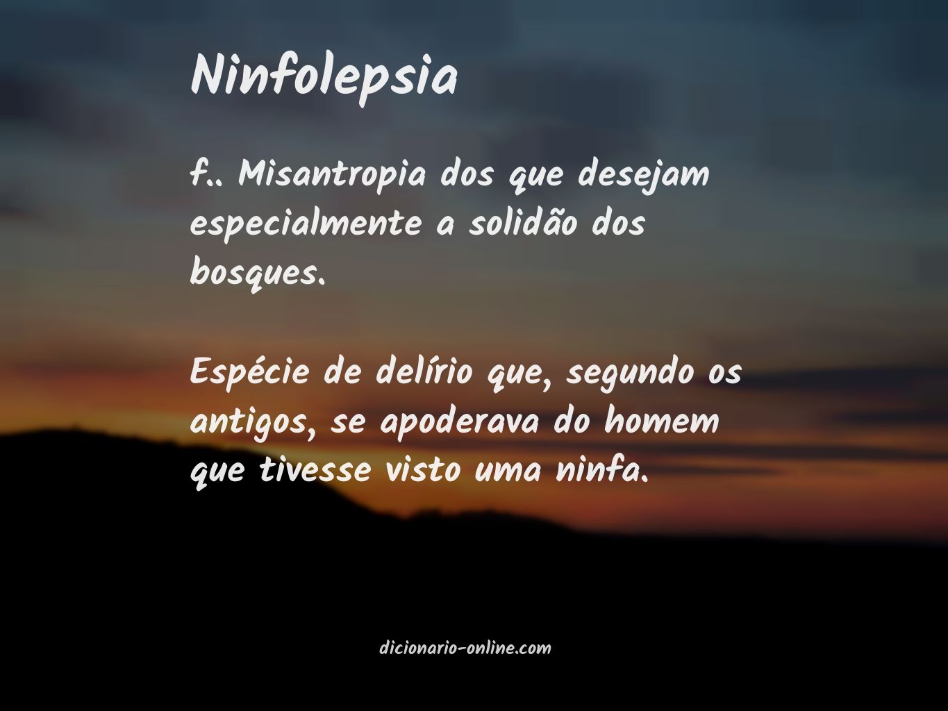 Significado de ninfolepsia