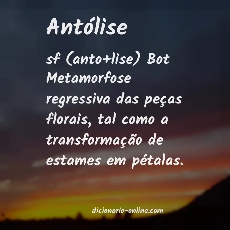 Significado de antólise