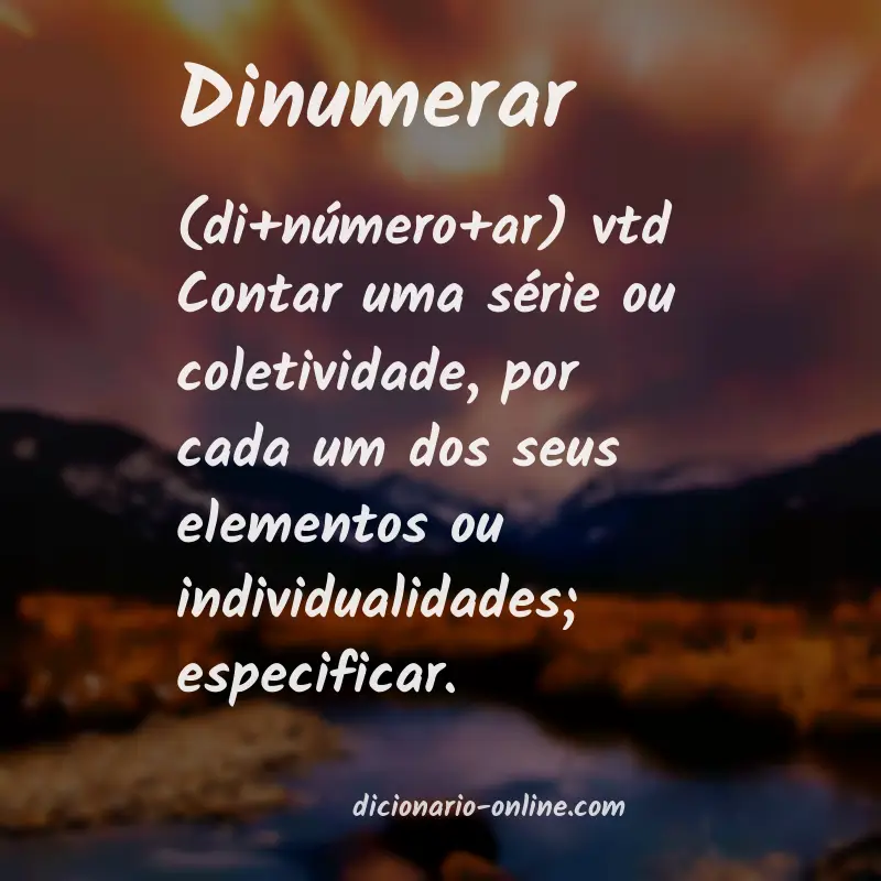 Significado de dinumerar