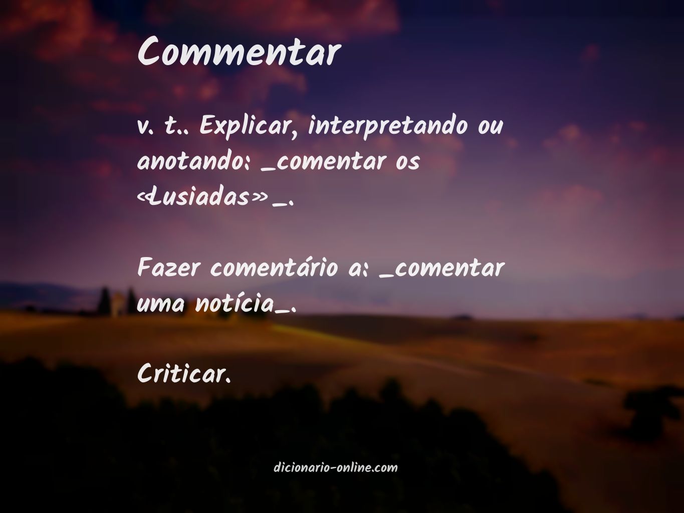 Significado de commentar