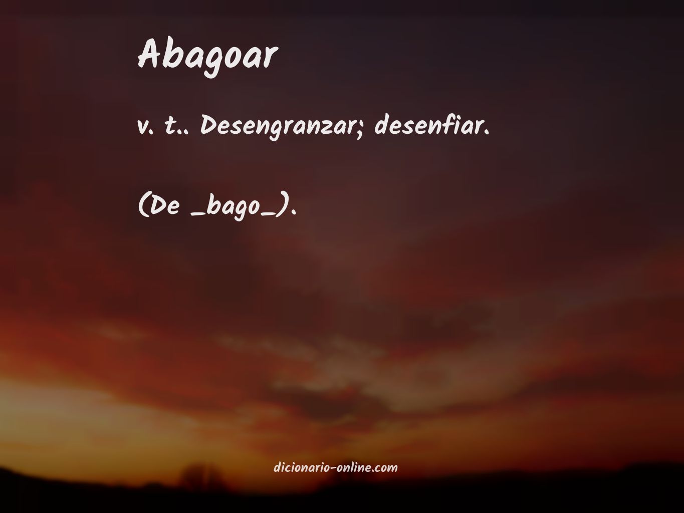 Significado de abagoar