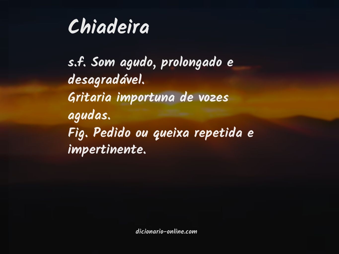 Significado de chiadeira