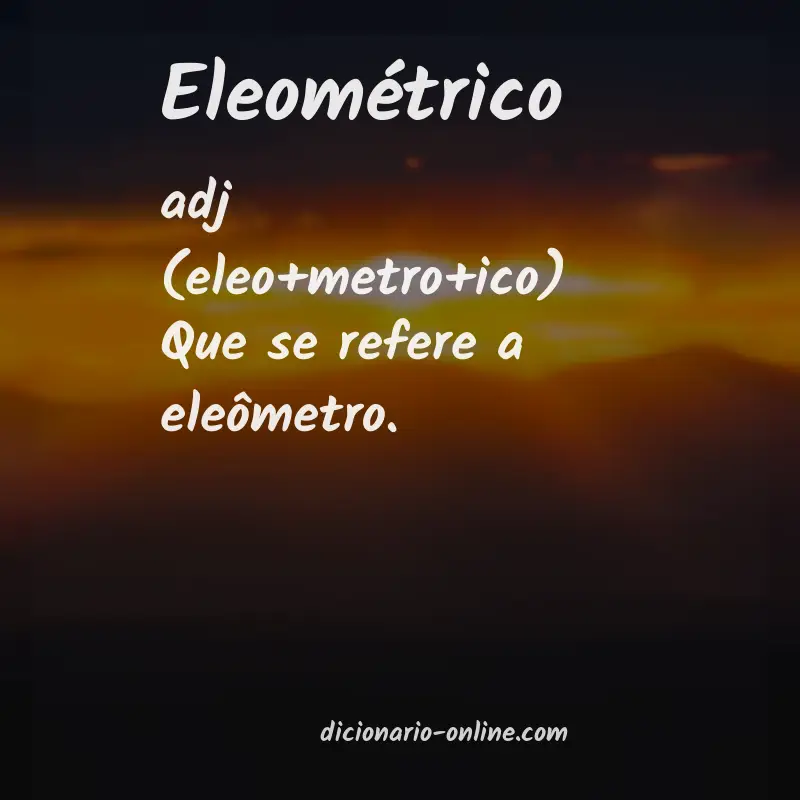 Significado de eleométrico