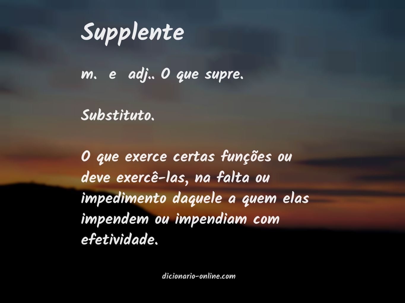 Significado de supplente