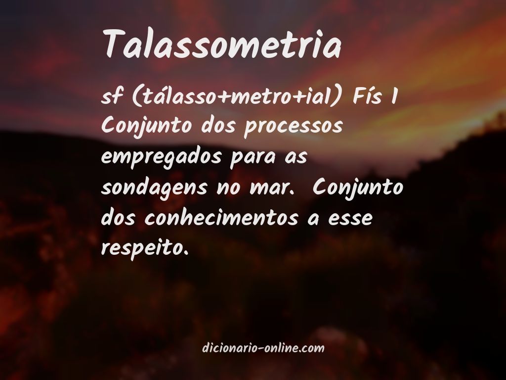 Significado de talassometria