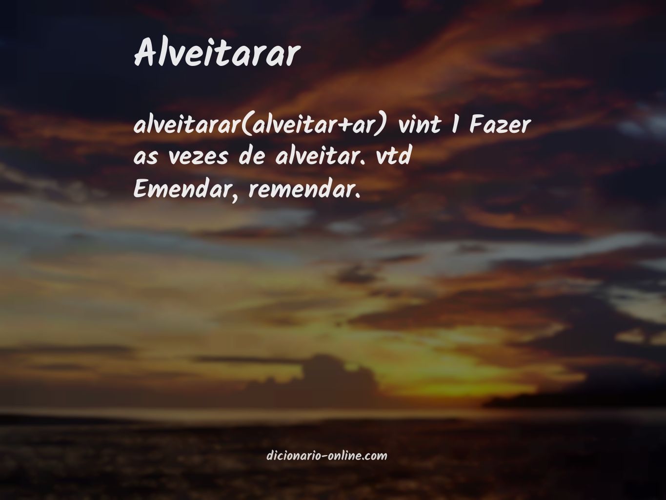 Significado de alveitarar