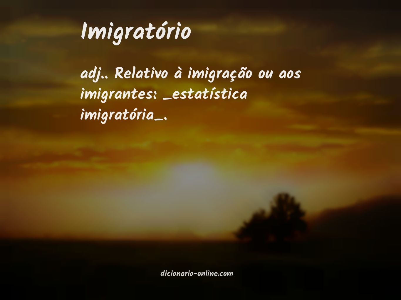 Significado de imigratório