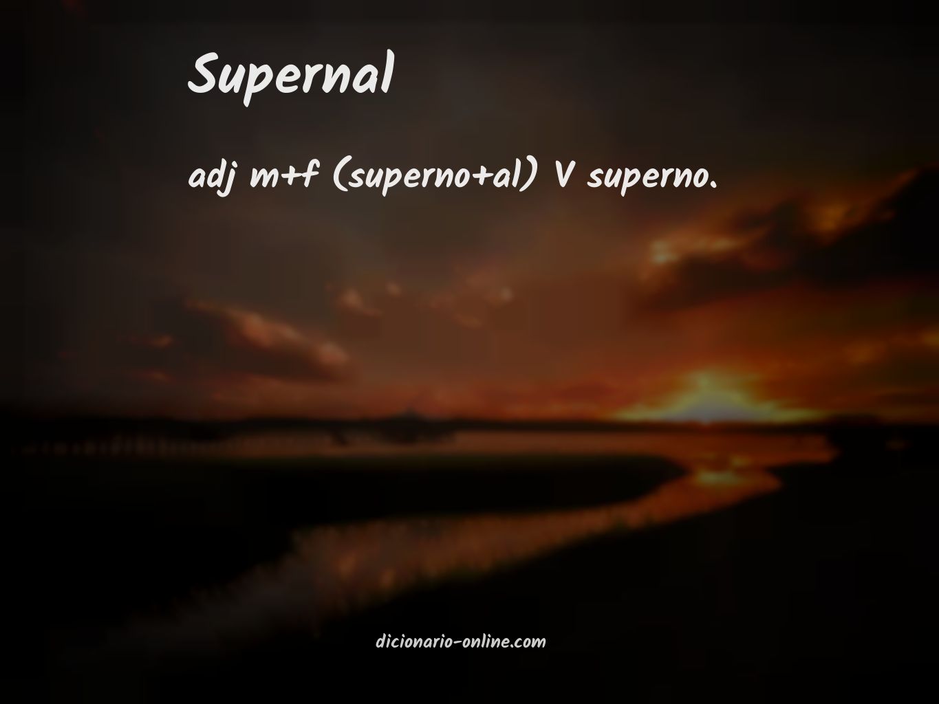 Significado de supernal