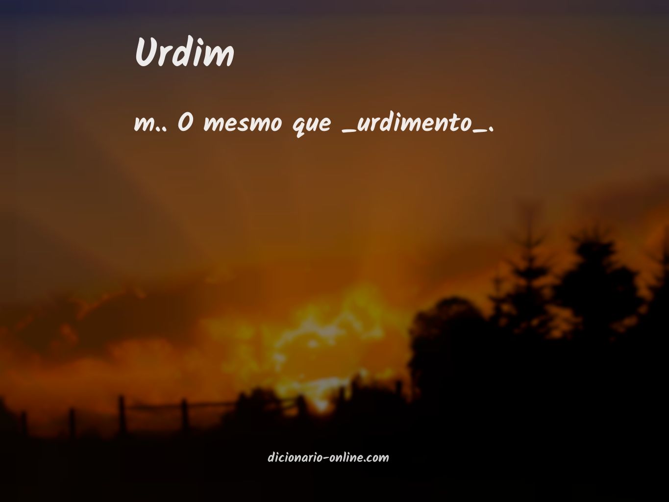 Significado de urdim