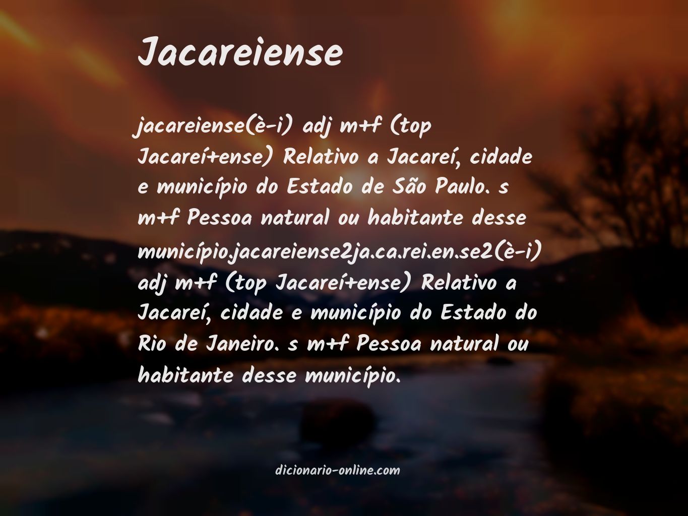 Significado de jacareiense