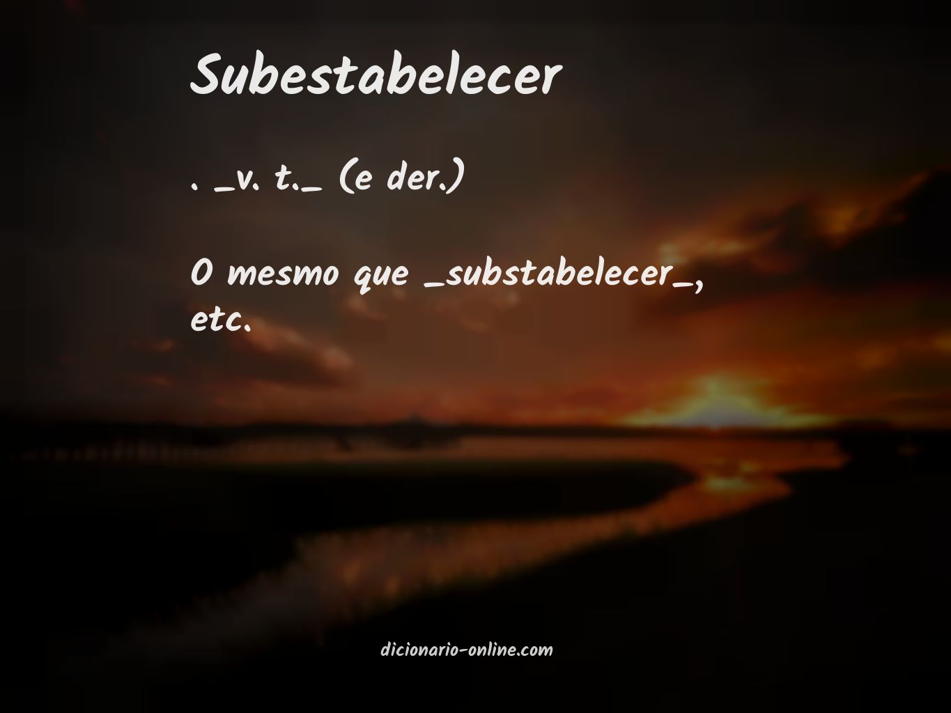 Significado de subestabelecer