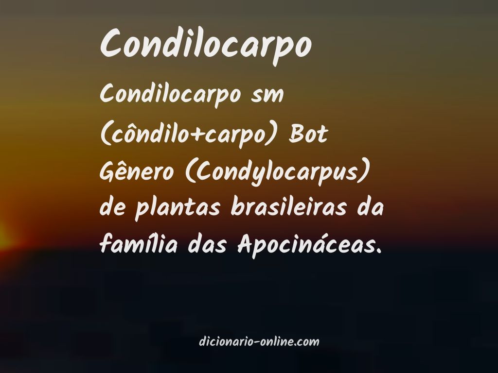 Significado de condilocarpo