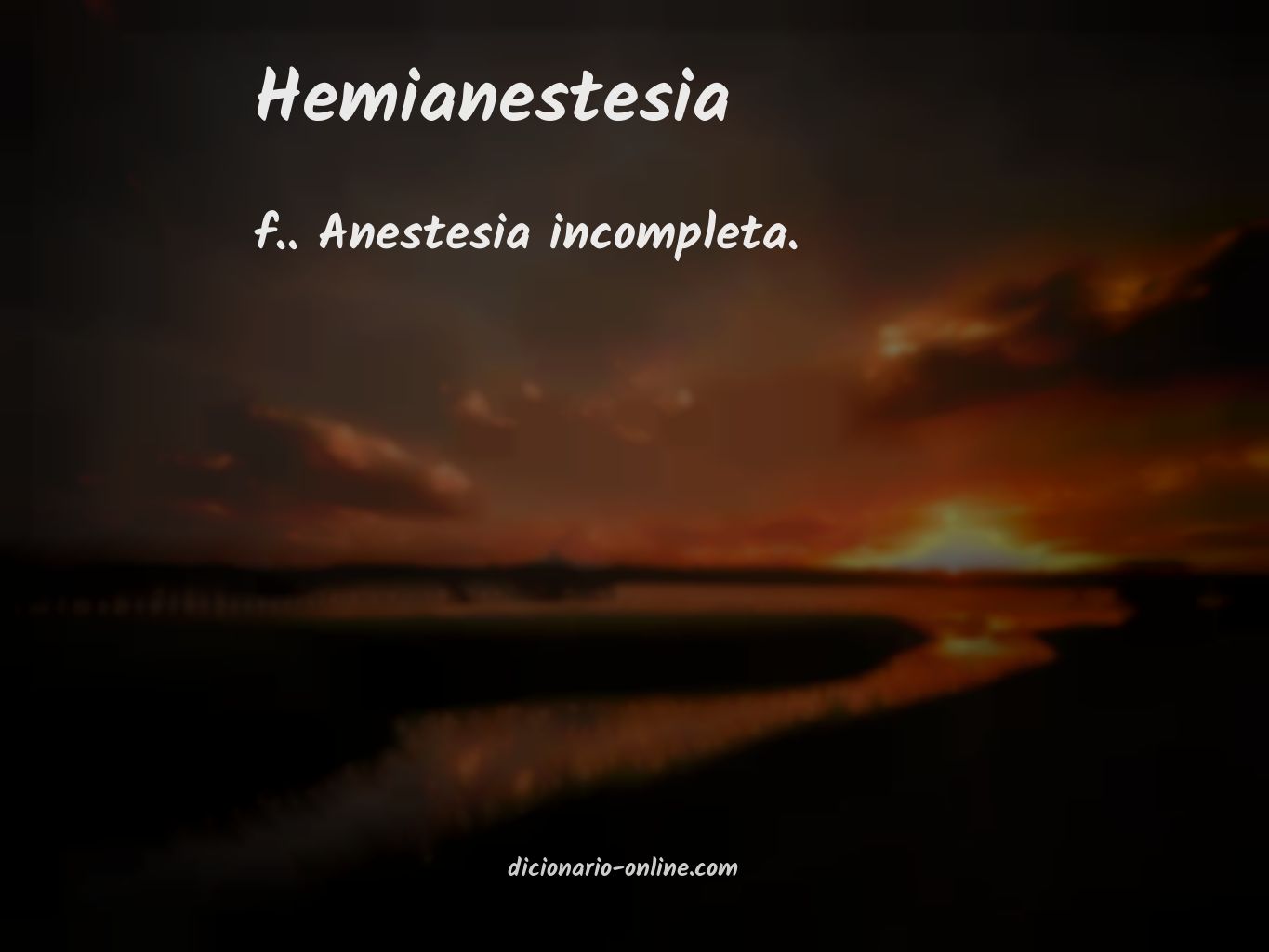 Significado de hemianestesia