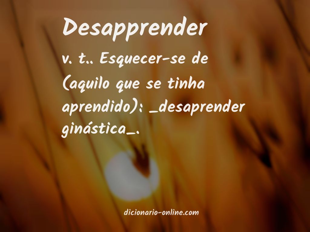 Significado de desapprender