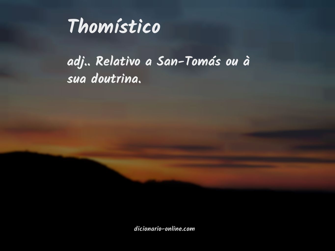 Significado de thomístico