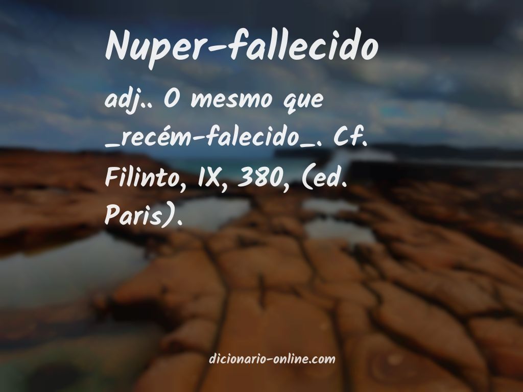 Significado de nuper-fallecido