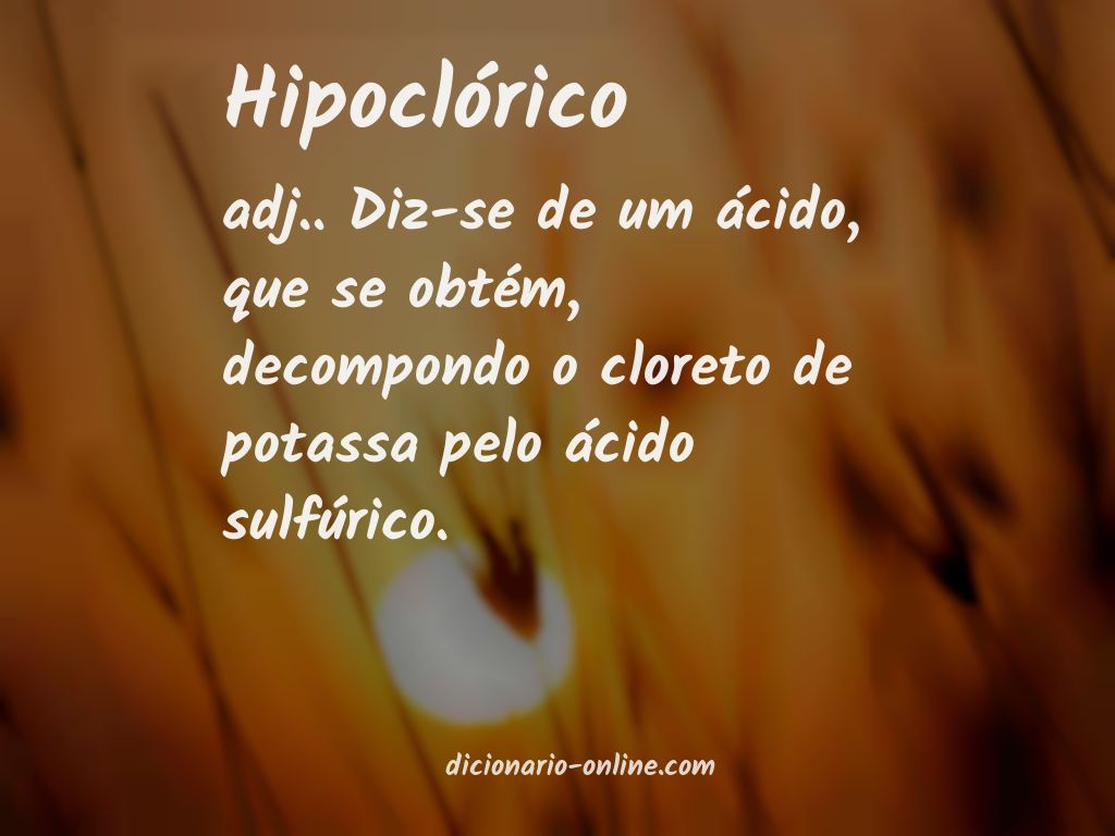 Significado de hipoclórico