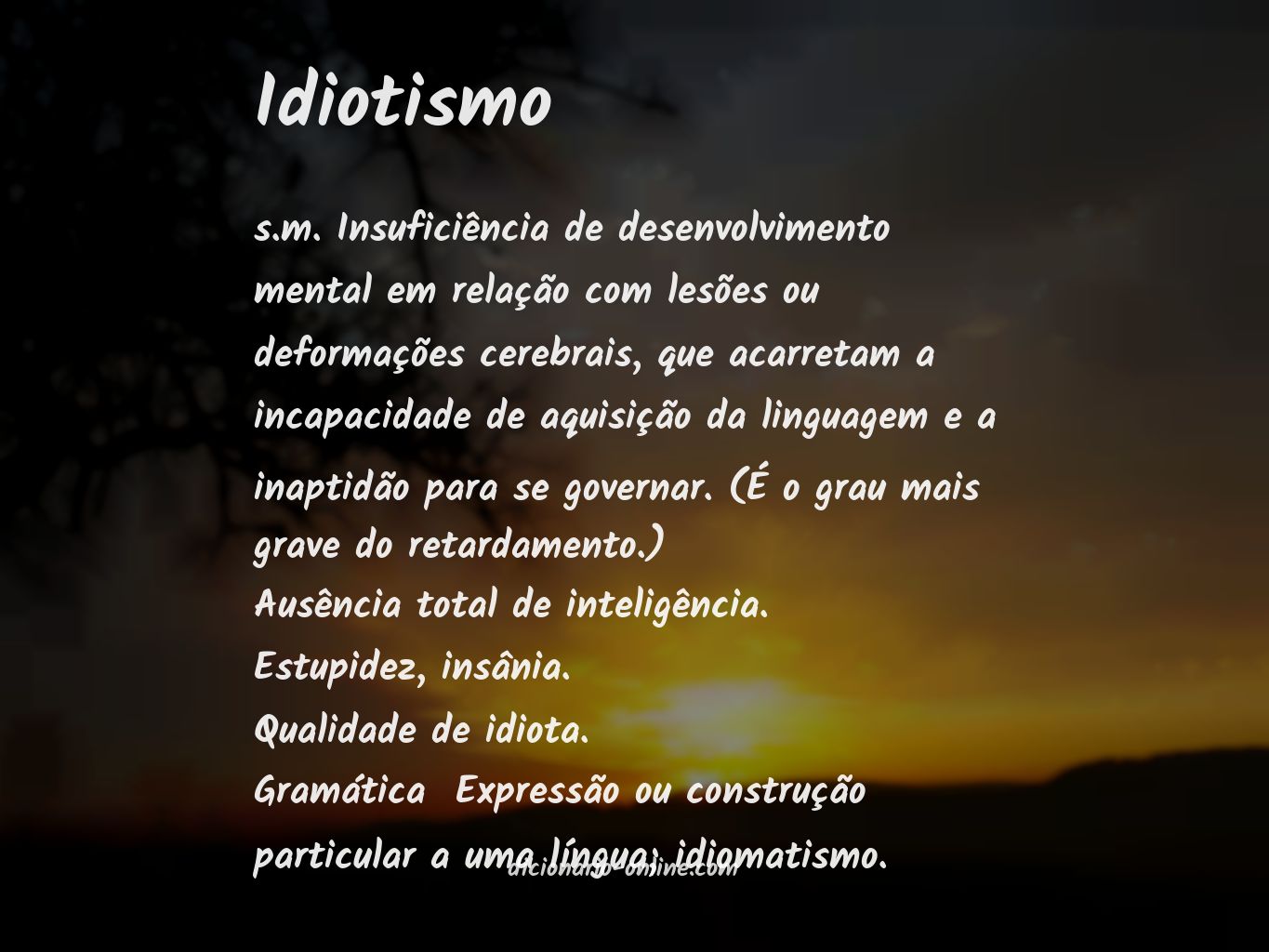 Significado de idiotismo