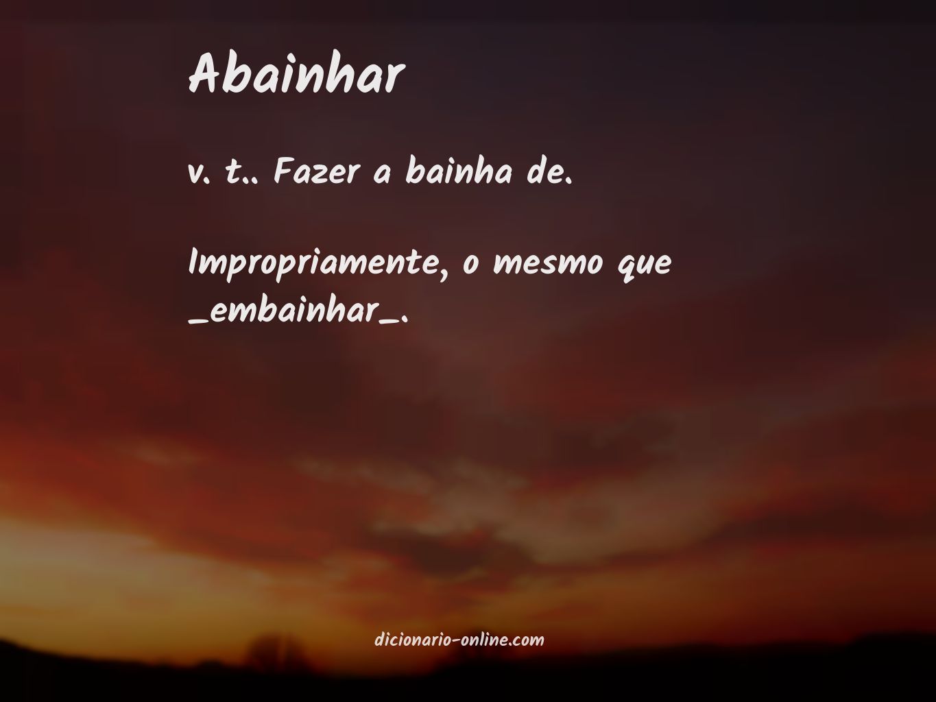 Significado de abainhar