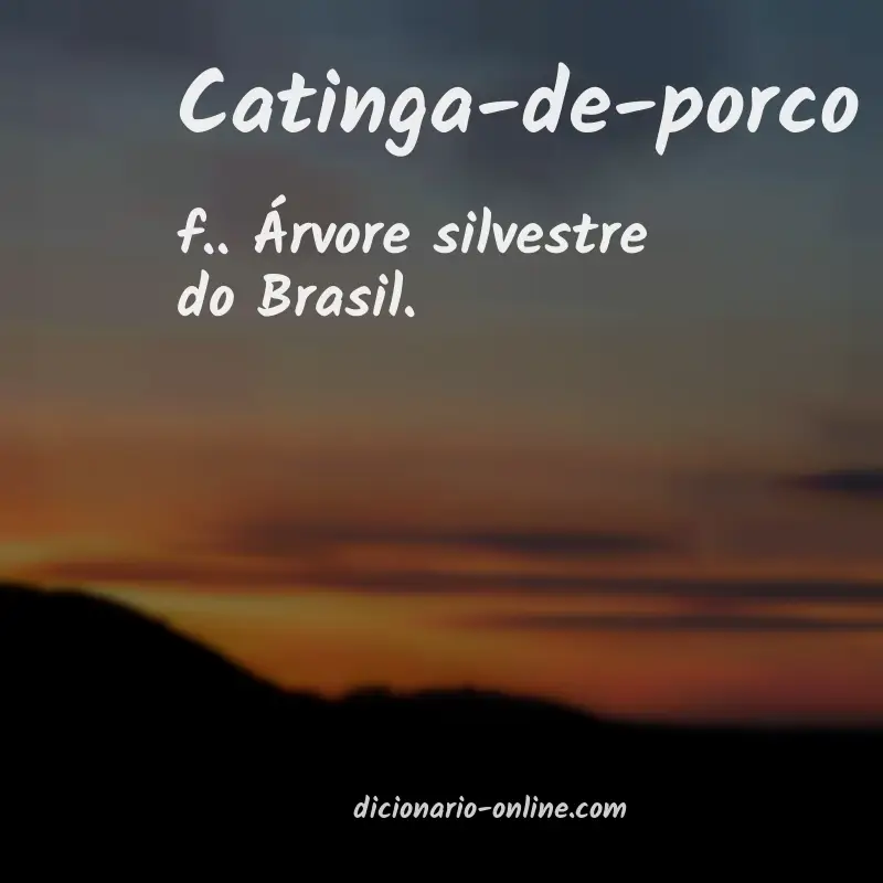 Significado de catinga-de-porco