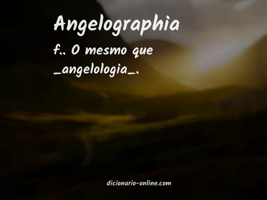 Significado de angelographia