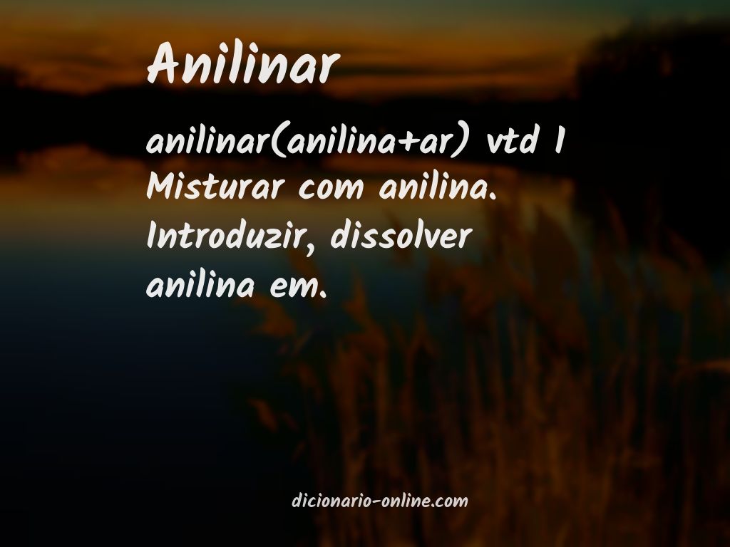 Significado de anilinar