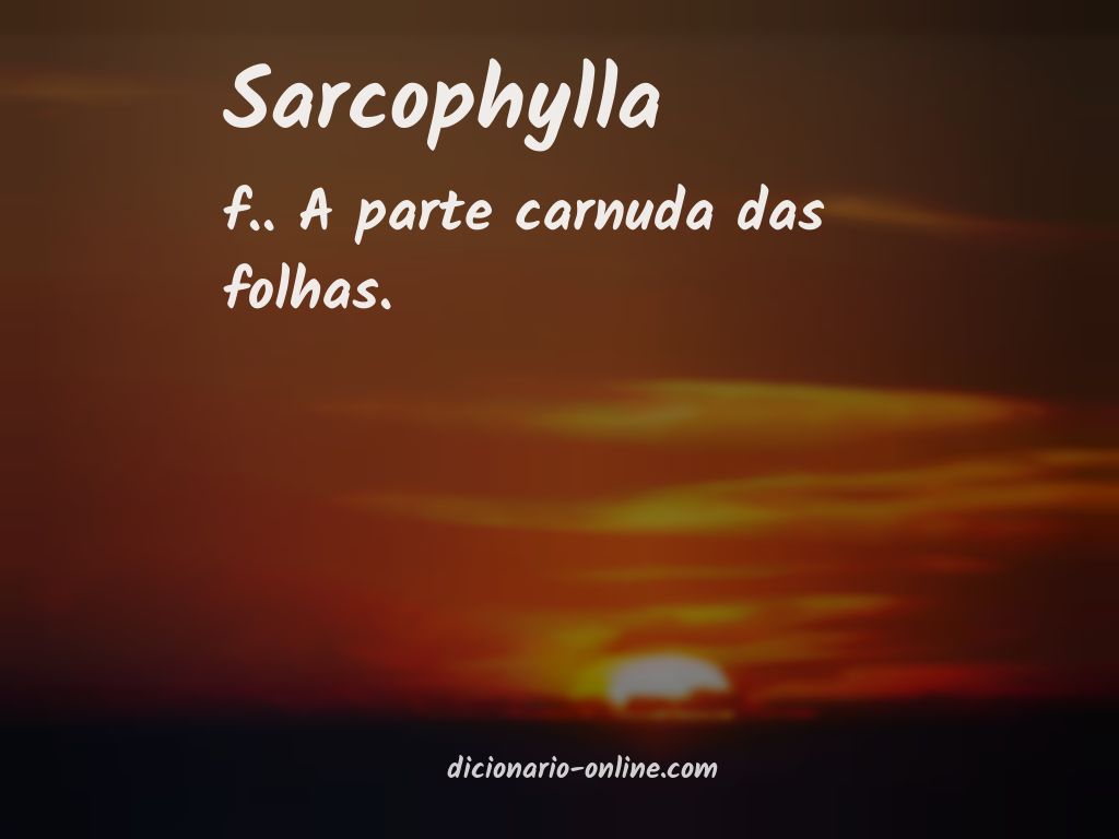 Significado de sarcophylla