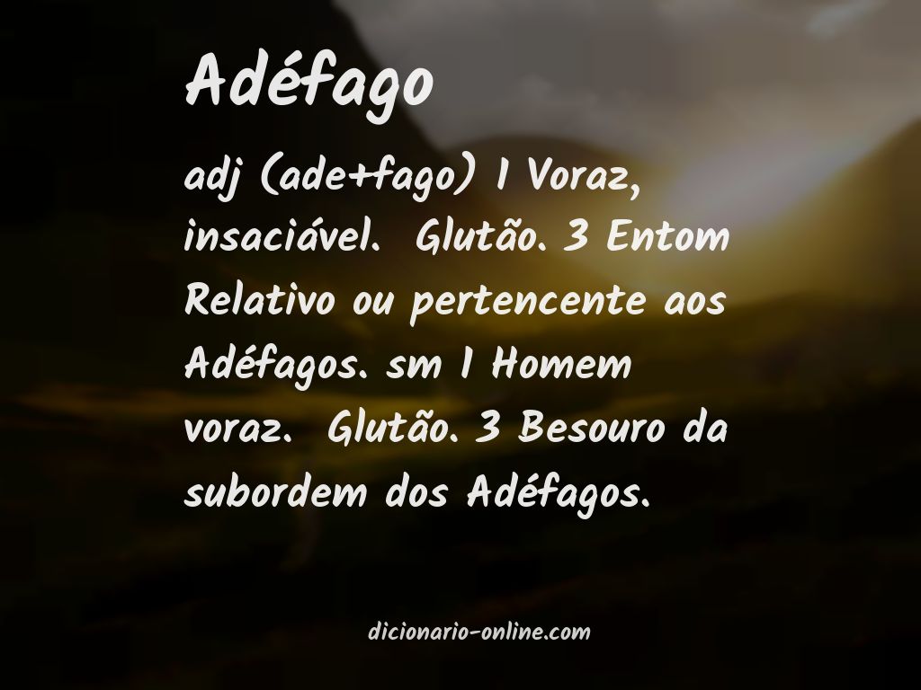 Significado de adéfago