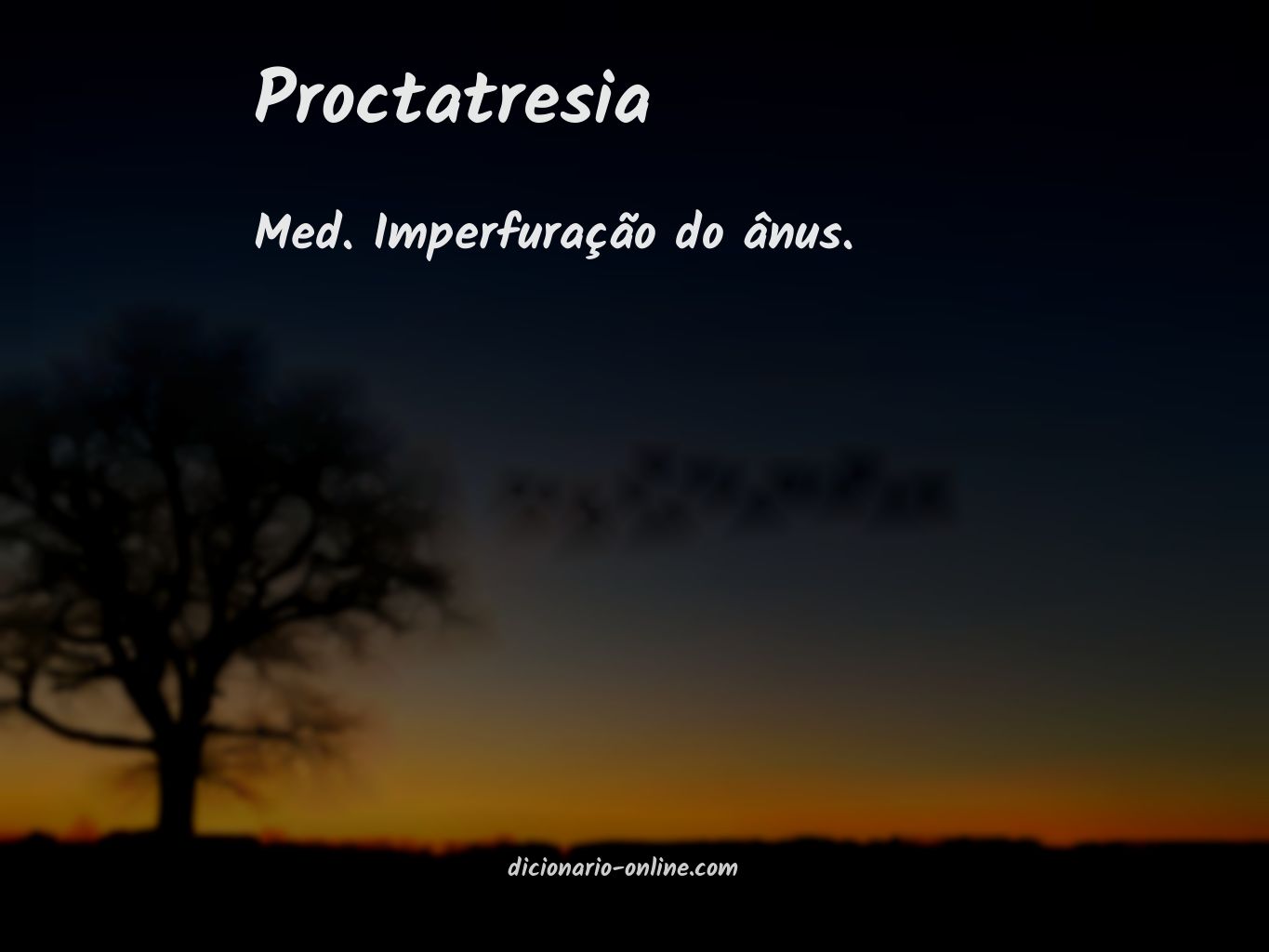 Significado de proctatresia