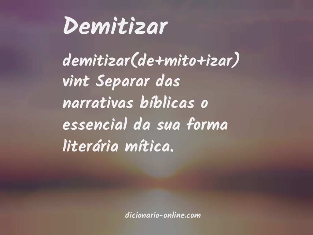 Significado de demitizar