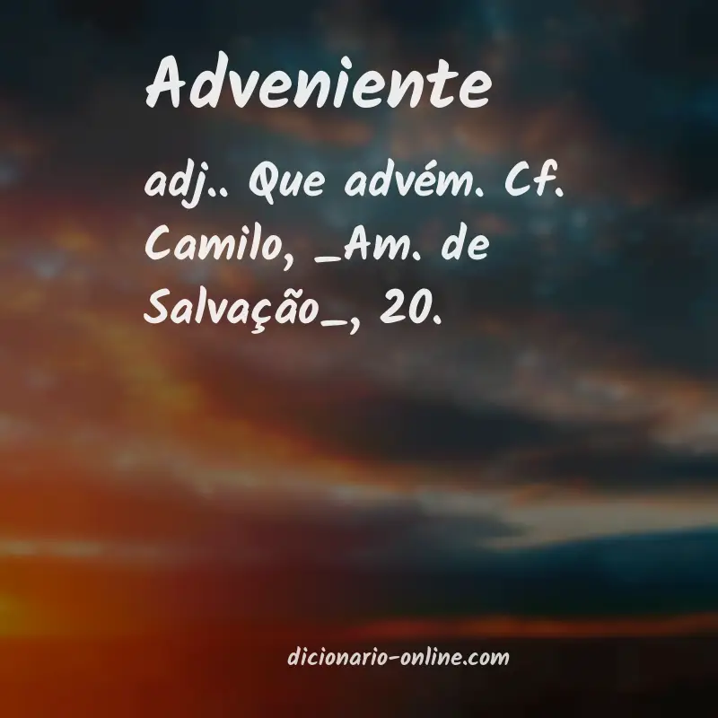 Significado de adveniente