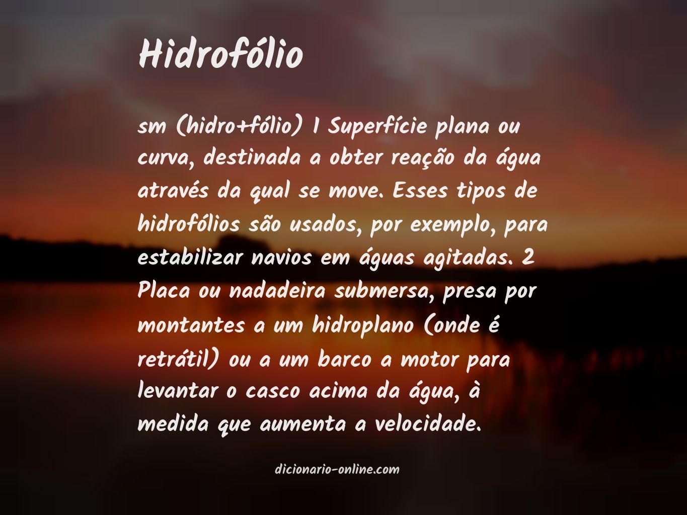 Significado de hidrofólio