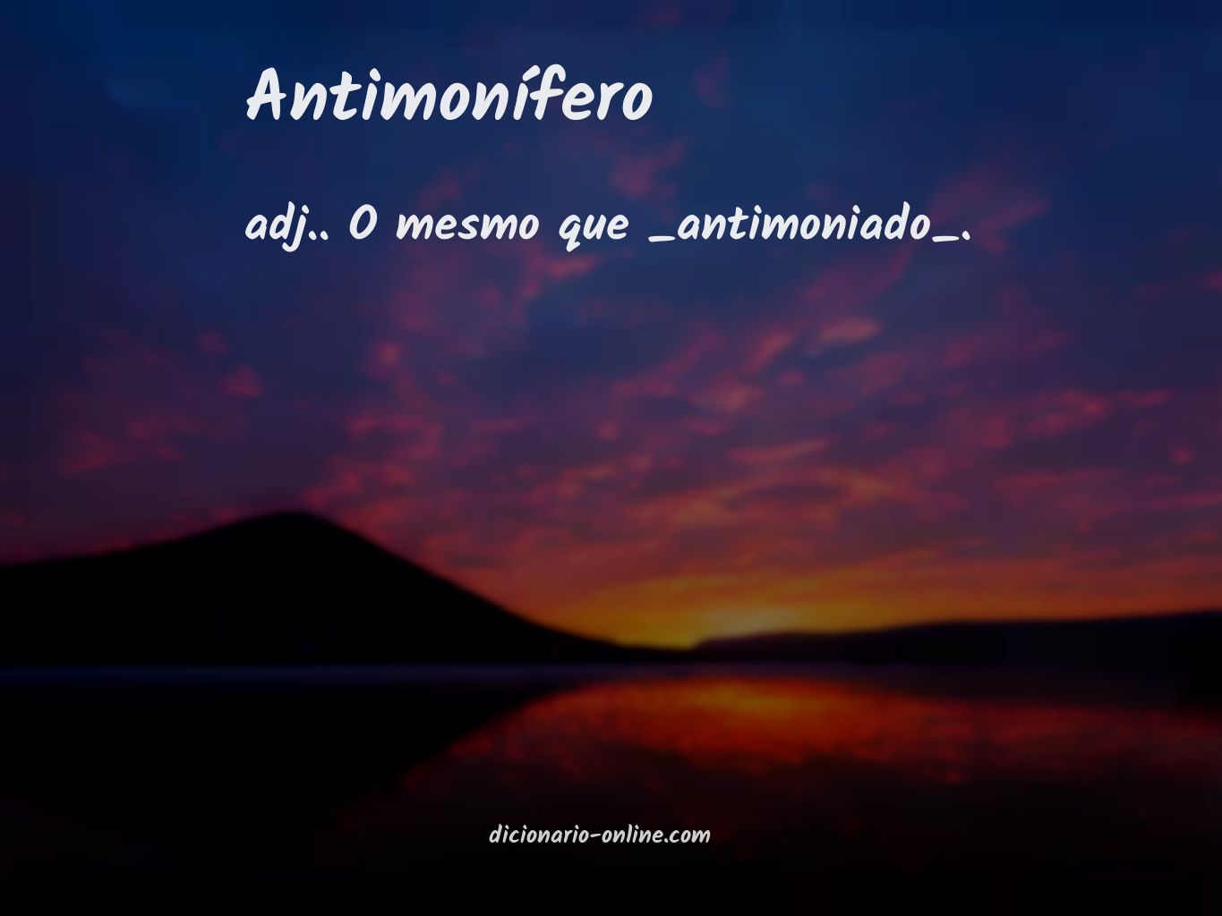 Significado de antimonífero