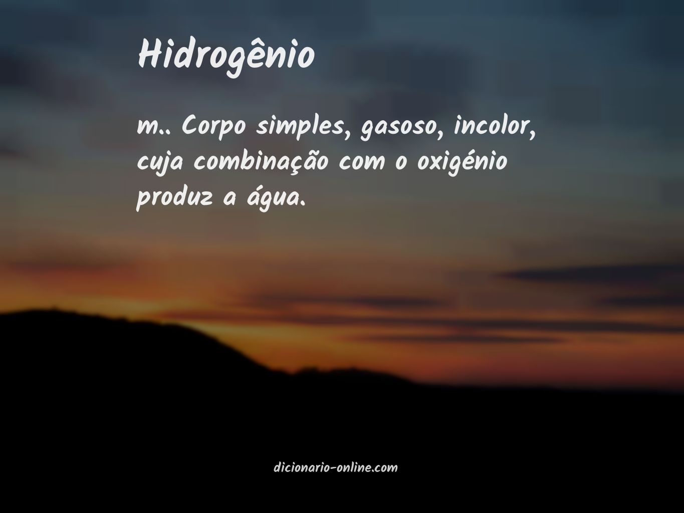 Significado de hidrogênio