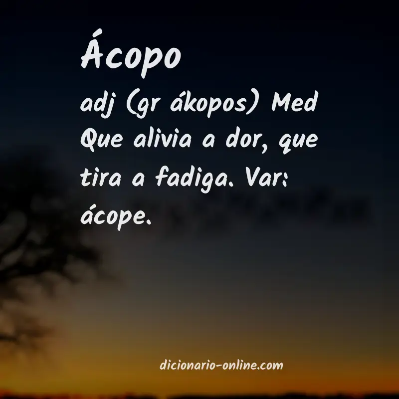 Significado de ácopo