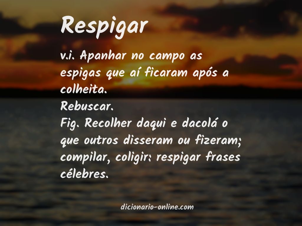 Significado de respigar