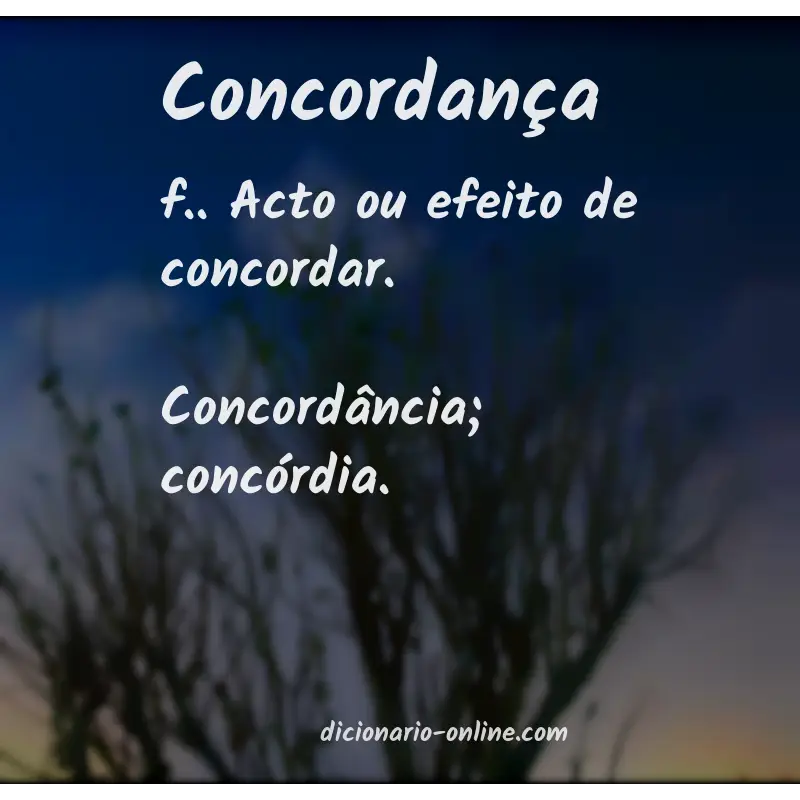 Significado de concordança