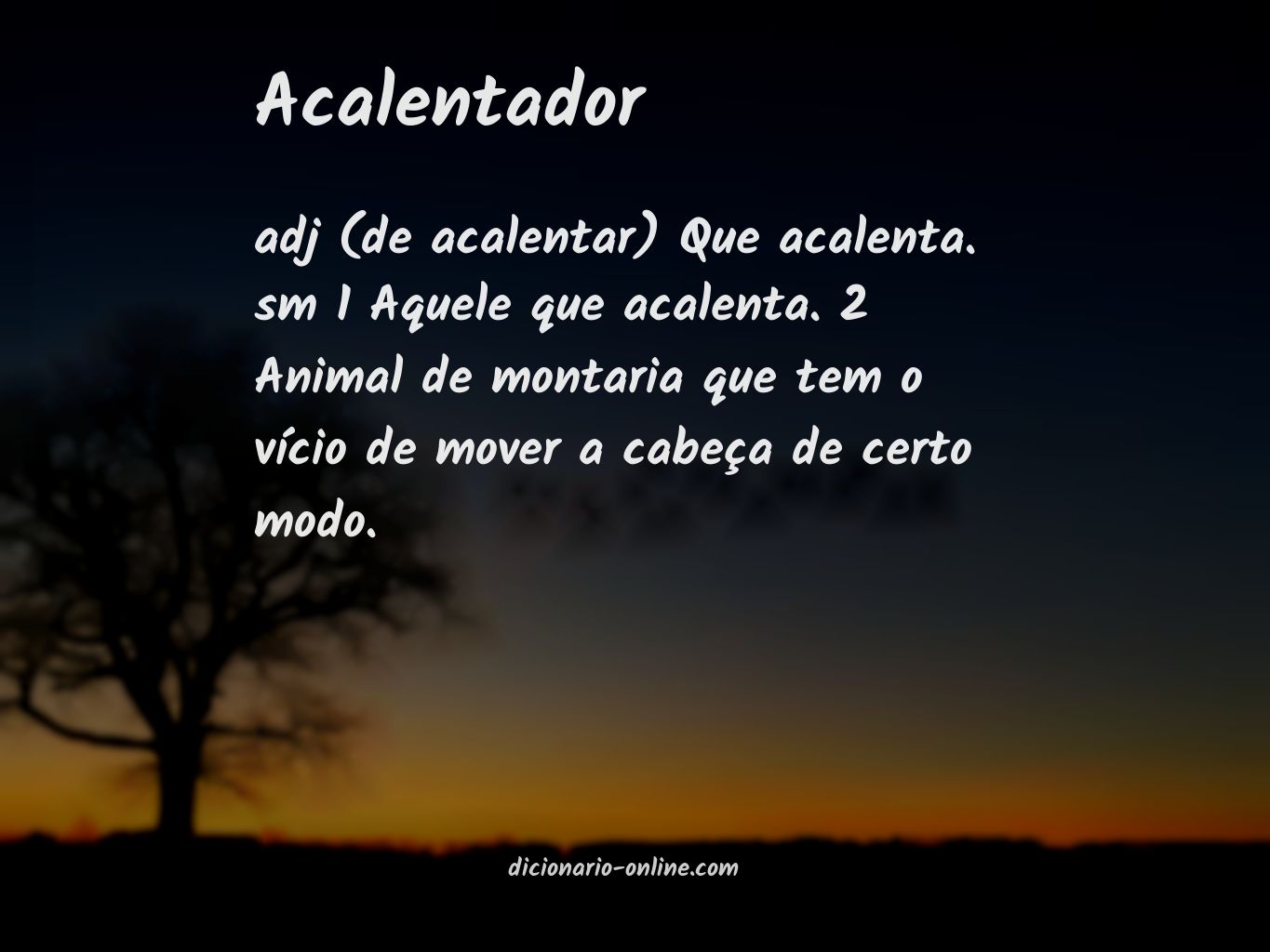 Significado de acalentador