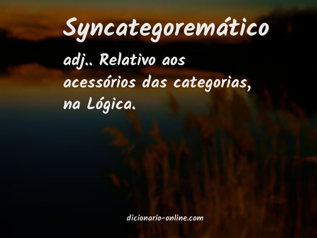 Significado de syncategoremático