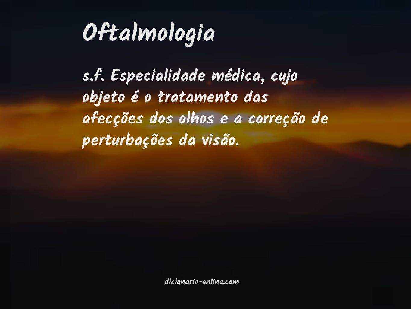 Significado de oftalmologia