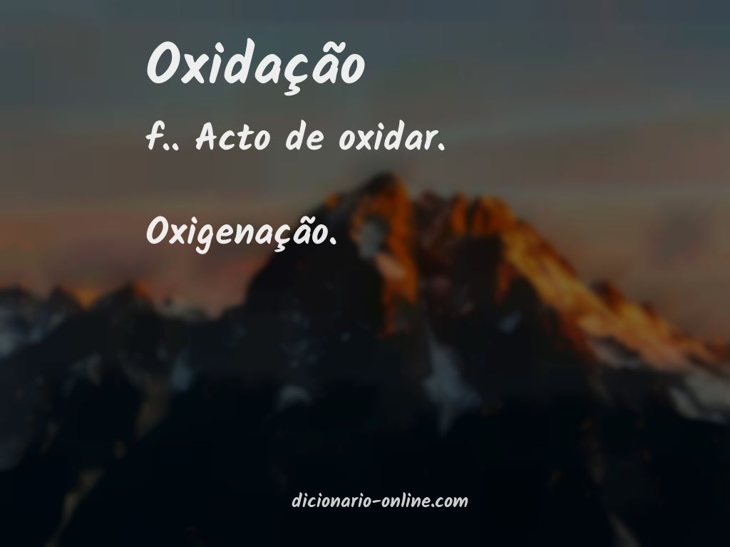 Significado de oxidação