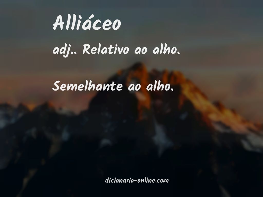 Significado de alliáceo