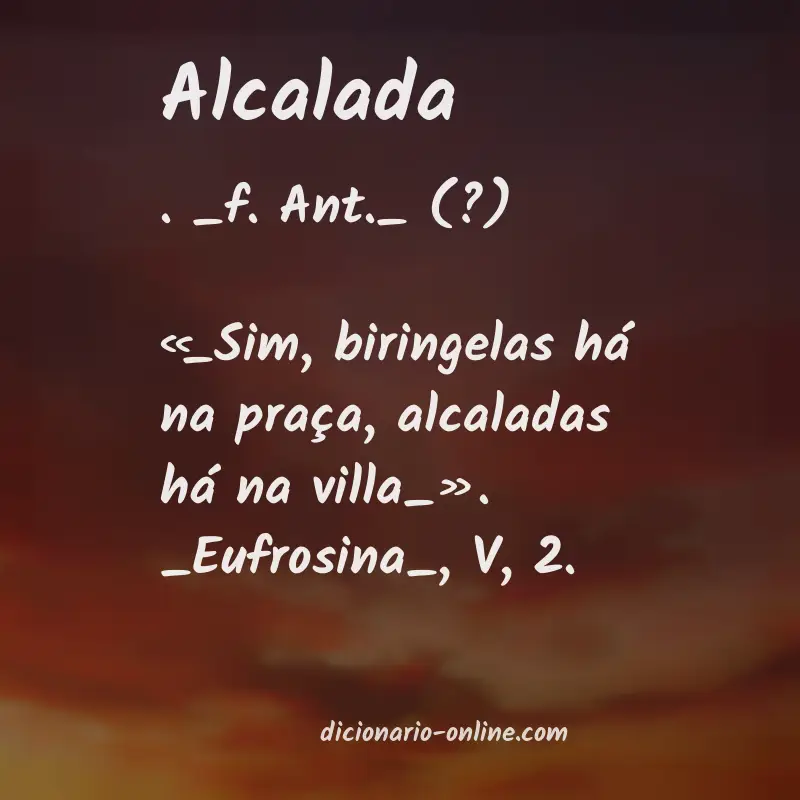 Significado de alcalada